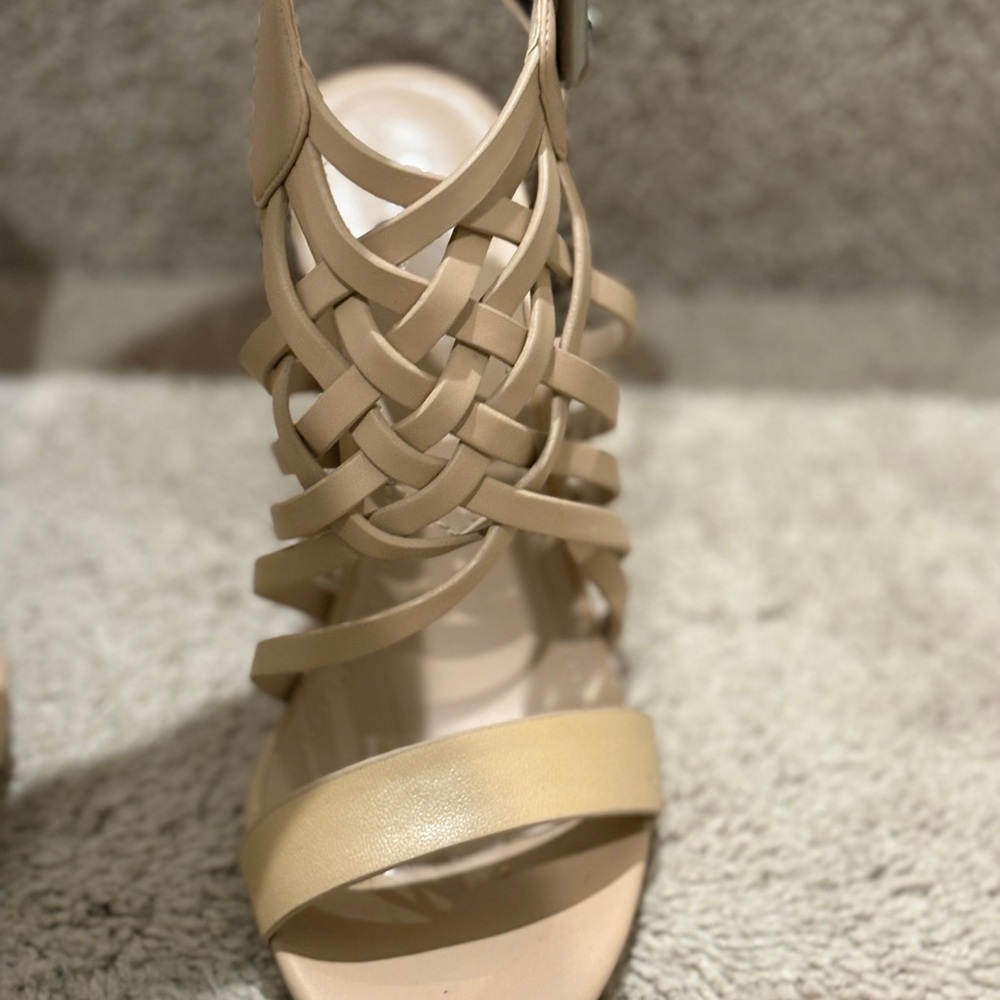 Charles David Beige Strappy Heels - Picture 6 of 8